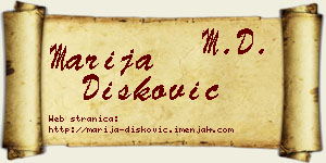 Marija Dišković vizit kartica